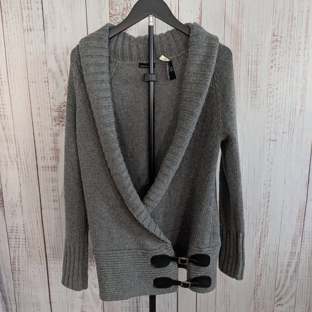 Moda International Sweater Vest Womens Small Gray Wool Blend Y2K Whimsigoth S